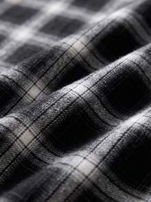 glestore Men's Retro-Style Casual Black-And-White Checkered Long-Sleeve Shirt-Perfect For All Seasons, Casual And Stylish - Black and White - View 6