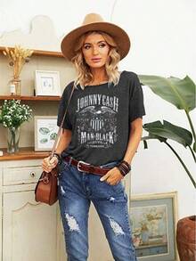 Women T-Shirts - 米色 - 查看 3