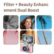 1080P HD 1.47 Inch Large Screen Mini Digital Camera, Portable Pocket Camera, 4 Filter Modes, Auto Exposure, 64GB Storage, 4x Zoom, 200mAh Battery - Multicolor - View 7