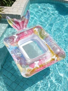 Inflatable Butterfly Sequin Lounge Chair Pool Float Water Hammock Raft Summer Swimming Pool Bed Float Lounger - A - View 4