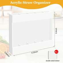 Reusable Straw Holder, Kitchen Countertop Storage Rack With Strong Double-Sided Tape, Suitable For Countertops, Cabinets - View 4
