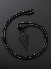 4 Pieces/Set, Stylish Men's Arrow-Shaped Design Alloy Pendant Necklace, Punk-Style Accessory Gift, Fashionable Design. - Multicolor - View 3