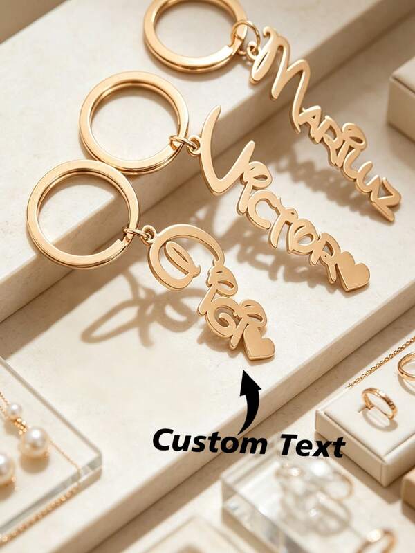 Customized Name Tag Stainless Steel Keychain, Personalized Pendant Key Ring Accessory Gift, Back To School Winter Gift Creative, Suitable For Boys/Girls, Valentine's Day Gift