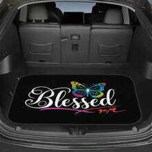 1pc/4pcs Car Floor Mats And Trunk Liner, Waterproof Anti-Slip Dust-Proof Printed Cargo Liner, Unisex Car Trunk And Floor Mats With Colorful Butterfly Letter Pattern, Universal Floor Protection Mat, Ideal Holiday/Thanksgiving Gift - Blessed Gradient Butterfly - View 3