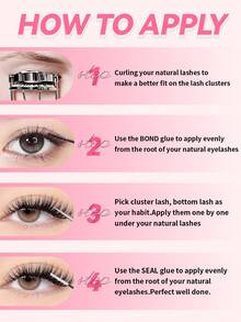 150PCS Thick, Soft, Lightweight False Eyelashes With Eyelash Extensions, Adhesive Sealing, Eyelash Tweezers, Eyelash Brush, False Eyelash Extension Kit, C Curling 10-16mm Mixed Length Eyelash Clusters Suitable For Daily Use, Gatherings, And All Occas - Black - View 5