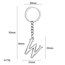 Minimalist Metal Alphabet Keychain, 1 Pc A-Z Initial Pendant, Stylish Bag Charm & Key Ring, Personalized Bag Charm, Gift For Friends & Lovers - Silver - View 23