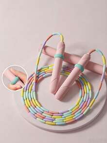 Tangle-Free Beaded Jump Rope With Anti-Slip Handle And Pain-Free Beads Aesthetic Soft Beaded Skipping Rope For Beginners Wear-Resistant Segmented Jumping Rope Perfect For Weight Loss Gymnastics Exercise Equipment Home Gym Essential Accessories - Multicolor - View 13