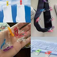 Colorful Plastic Patchwork Sewing Clips, Multi-Function Plastic Clips, Strong Grip, No Needle Marks, DIY Craft Accessories, Sewing Accessories, Suitable For Fabric, Crafts And Sewing Projects, Also As Photo Clips, Snack Clips, Folder Clips, Etc., Without Storage Box - Transparent High Elasticity Style - View 7