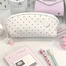 Cute Polka Dot Large Capacity Pencil Case, Multi-Layer Zipper Stationery Storage Bag With Inner Compartments, Highly Attractive Pencil Case For Back To School, Portable Makeup Storage Bag For Students And Girls,Back To School - W - View 8