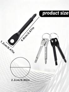 Stainless Steel Keychain EDC Tool Kit, Mini Cross Slotted Screwdriver & Portable Cutting Cutter With Keyring, Compact Pocket Multi Tool For Household Repair Box Unpacking Outdoor Camping - A - View 3