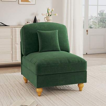 Windsor Sofa Without Arms Velvet Pink 1 Seat