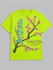 100% Cotton Women's T-Shirt - Men'S Tee Featuring Arizona Green Tea Design - 2026 Everyday Apparel - Summer Tops - New Summer Outfits For Women - 螢光綠 - 查看 2