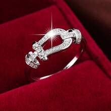 1 chiếc nhẫn nữ hình học thời trang được trang trí bằng đá Zirconia nhân tạo - Nhiều màu - Xem 2