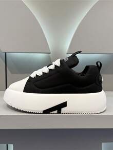 Men's Casual Sports Shoes, Versatile Dirt-Resistant Non-Slip Fashion Comfortable Chunky Sneakers - Black - View 2