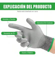 Guantes Anticorte Nivel 5 Industrial Trabajo Rudo Resistente - Gris A - Ver 2