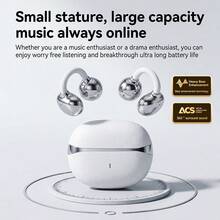 2026新款紫色時尚TWS藍牙6.0耳機 電量顯示 Hi-Fi ACS氣傳導耳機 360°環繞情侶耳機 智慧觸控 超長待機 快充 適用與Android 萬聖節禮物 - 查看 4