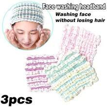 Faixa Elástica para Lavar o Rosto Feminina, Elástico para Cabelo para Cuidados com a Pele e Maquiagem, Acessório de Cabelo Minimalista, Faixa Sem Vincos e Sem Pressão para Lavar o Rosto e Decoração Externa - Multicolorido - Visão 2