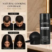 Paket Kombo Serat Rambut 30g, Botol dengan Set Nozzle Semprotan Airbag, Penutup Tahan Keringat untuk Garis Rambut dan Rambut Beruban, Bubuk Pengental Instan untuk Rambut Tipis - MultiWarna - View 1