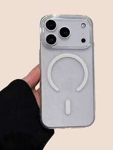 1pc Glitter Magnetic Phone Case Compatible With IPhone 17 Pro, High Transparency PC Shell For Apple 17 Air, 16 Pro Max Protective Case - Clear - View 1