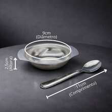 Kit de sobremesa conjunto com 12 peças 6 taças 6 colheres aço inox - A - Visão 7