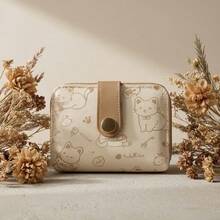 Cute Bear Print Women's Wallet, Original Minimalist Japanese Style, 70% Off, Snap Closure Short Student Coin Purse, Clutch Bag - View 10