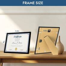 Hongkee 8.5x11 Picture Frame Set Of 1,Black 8.5x11 Photo Frames Bulk For Document Certificate Award Diploma, Wall Hanging Or Tabletop Display - ColorA - View 3