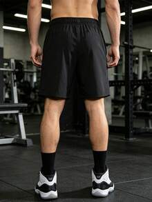 Men's Sports Shorts Suitable For Spring, Summer, Autumn Wear Running, Fitness, Sports Black - Black - View 8