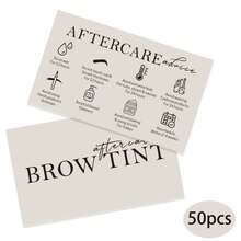 50pcs | Laminated Brow Care Cards | 2x3.5 Inch Card Size | Brow Lift And Tinting, Minimalist Design With Illustrations And Instructions - A - View 7