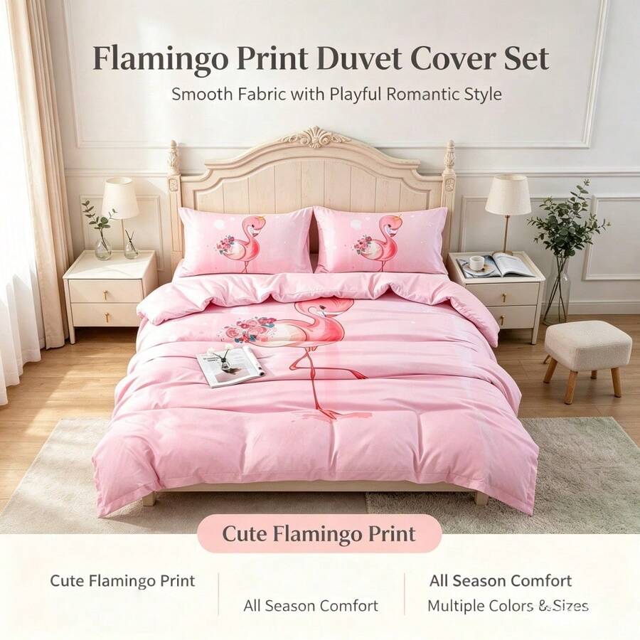2/3-Piece Printed Bedding Set Made From Soft Microfiber, Easy To Care For, Includes 1 Duvet Cover And 1 Or 2 Pillowcases. Available In Large Or Medium Sizes, Suitable For Double And Single Beds, Perfect For Dorms Or Back-To-School Gifts. - 7# - View 1