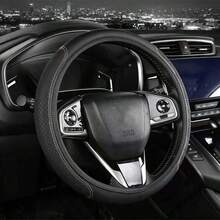 1 PU Leather 3D Comfortable Non-Slip Textured Car Steering Wheel Cover, Unlined, Stylish Car Interior Accessory, Suitable For Sedans, SUVs, And Trucks; Ideal For Daily Driving, Summer Heat Protection, And All-Season Interior Decoration - A - View 9
