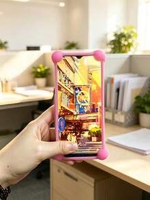 1 pezzo Custodia per telefono in silicone universale e flessibile con molla, guscio protettivo multifunzionale con protezione antiurto e anti-caduta, adatto per uso quotidiano e attività di camminata, perfetto come regalo per il Giorno del Lavoro, la Festa dell'Insegnante, la Pasqua e il Ritorno a Scuola per gli amici - Multicolore - Visualizzare 8