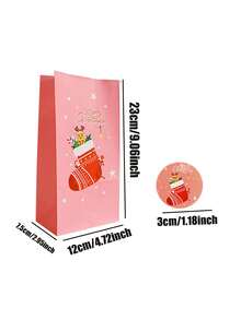 24/1pc Christmas Gift Bags, Featuring Various Cute Christmas Designs, And Including Stickers. Suitable For Christmas, Themed Party Gift Wrapping, Surprise Party Decorations, Holiday Party Favors, And Home Decor. - One Size Fits All - View 9