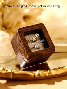 Personalized Wedding Ring Box, Personalized Wooden Ring Box, Wooden Double Ring Box, Customized Ring Box, Ring Storage Box, Personalized Wedding Ceremony Ring Box, Suitable For Proposal, Engagement, Wedding, Anniversary Gifts - Multicolor - View 6