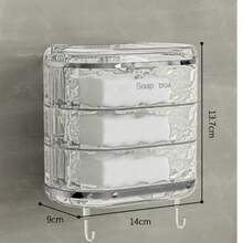 1pc 180° Rotating Soap Dish 3-Tier Transparent Wavy Soap Holder With Drainage Tray Adjustable Bathroom Storage Rack Shower Sink Countertop Vanity Cosmetic Skincare Display Stand Space-Saving Home Decor Bathroom Decoration - Transparent White - View 7