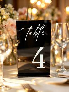 Gold Acrylic Mirror Number Table Signs, 12*18CM Wedding Table Numbers With Stands - Multicolor - View 58