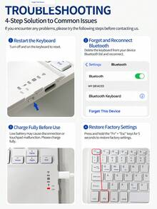 AKKHOO Wireless Keyboard, Rechargeable, Touchpad, Mini Keyboard Compatible With IPad Tablets - Purple - View 12