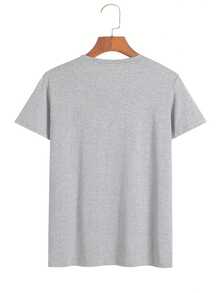 Xiangpan Ming' Herren-Freizeit-Sport-Kurzarm-T-Shirts für den Sommer, ein Geschenk für Freundchen, Sommer-Oberteil, einfach zu kombinieren. - Grau - Übersicht 2