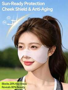 1 buah Masker Wajah Wanita Bahan Sutra Es dengan Pengait Telinga Motif Kupu-kupu, Memberikan Sensasi Sejuk dan Perlindungan Matahari untuk Pipi dan Mata, Bernapas, Cocok untuk Lari, Bersepeda, dan Olahraga Luar Ruangan - Facekini Kupu-kupu - View 1
