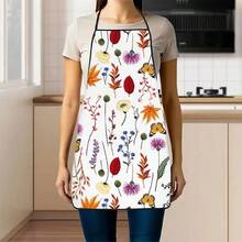 1pc Circle Floral Butterfly Print Apron, Printed With Colorful Small Flowers And Butterfly Patterns, Durable Cooking Apron Suitable For Bakers, Cake Decorators, BBQ Enthusiasts, Gardeners, Painters, Nail Artists - Perfect Gift For Home And Professional Chefs - Baby Blue - View 6