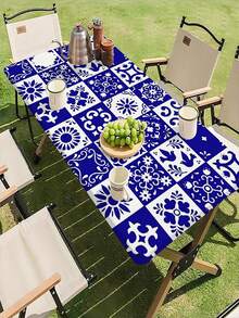 1 buah Taplak Meja Elastis Luar Ruangan, Desain Bermotif, Cocok Untuk Dapur, Ruang Makan, Aktivitas Luar Ruangan, Piknik, Berkemah, Pesta di Halaman, Pesta Ulang Tahun, Perlengkapan Dapur, Dapat Dicuci dengan Mesin - A - View 1