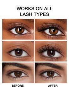 USHAS Dual-Ended Mascara, Suitable For Lashes And Eyebrows, 1.5x Volumizing And Lengthening Black Mascara, Smudge-Proof Layerable Eye Makeup, Multi-Purpose Lash And Brow Tint - View 5