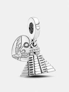 1 PC 925 Sterling Silver Qiqin Itza Pyramid Pendant, Suitable For DIY Jewelry Making Of Women's Bracelets And Bracelets, Daily Outfit Matching - Set 2 - View 13