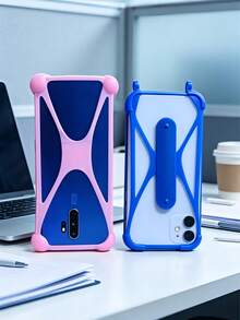 1 pezzo Custodia per telefono in silicone universale e flessibile con molla, guscio protettivo multifunzionale con protezione antiurto e anti-caduta, adatto per uso quotidiano e attività di camminata, perfetto come regalo per il Giorno del Lavoro, la Festa dell'Insegnante, la Pasqua e il Ritorno a Scuola per gli amici - Multicolore - Visualizzare 3