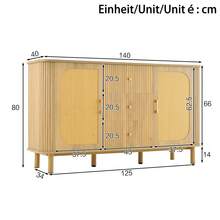 Modern Sideboard With Drawers - Perfect For Living Room Or Kitchen - Natural - View 5
