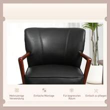 Akzentsessel, breiter Sitz, Lederoptik, Holzrahmen, bis 120 kg, 67x77x80 cm, Schwarz - Verschiedenfarbig - Übersicht 8
