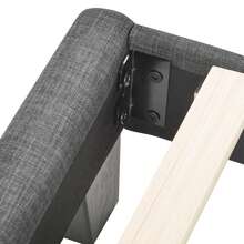 Modern Bed Frame With Linen Grey Cover - 90x200cm - 灰色 - 查看 11