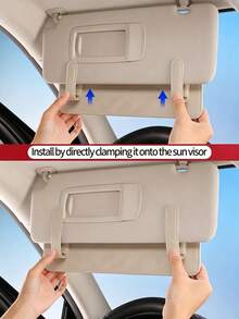 Car Sun Visor Extender, Elastic Clip Installation Car Sun Visor Extension Board, Sun Visor Extender Accessory, Extended Car Sun Visor Cover, Anti-Glare Driving, Blocks UV Rays, With Adjustable Clips, Faux Leather Texture Design, Suitable For Various Car Models, An Interior Car Accessory, Universal Fit For All Car Models, A Great Gift For Friends With Cars - Multicolor - View 1