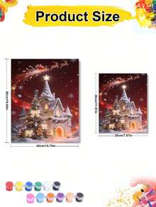 Christmas Santa Sleigh Reindeer Snow House Tree DIY Oil Painting By Numbers Painting Canvas Crafts Adult Home Decoration 8x12/16x20inch Holiday Gifts - Sets - View 5