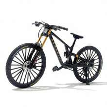 1pc New Alloy Bicycle Model, Realistic Mountain Bike, Downhill Bike, Road Bike, Cycling Decor, Gift, Party Favor, Birthday Present, Easter Small Gift - Black - View 7