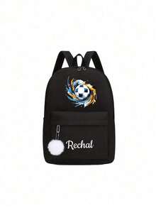 This Backpack With Soccer Pattern Can Be Customized As Your Exclusive Back-To-School Bag. You Can Also Add Personalized Elements Such As Name Or Holiday Greetings. This New Backpack Features A Nylon Zipper. You Can Add Personalized Content Like Letters, Lucky Numbers, Etc. It's Perfect For Dance Classes And Travel. Also An Ideal Choice For Birthday Gifts, Souvenir Bags, Christmas Gifts Or New Year Gifts. - Multicolor - View 20